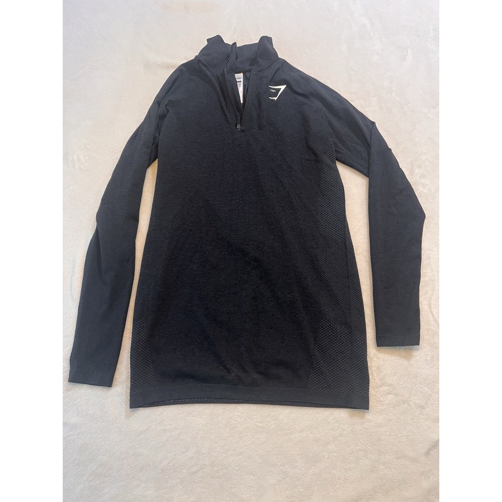 Gymshark Shirt Vital Seamless 1/4 Zip Mens XSmall Charcoal Grey Marl Activewear